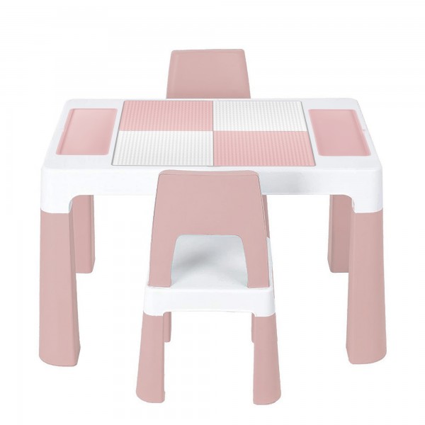 Детский столик и два стульчика LAMOSA MULTIFUN 5 в 1  пастельно-розовый 