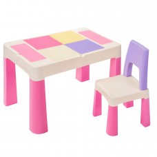 Дитячий багатофункціональний столик та стільчик LAMOSA MULTIFUN 5 в 1 рожевий